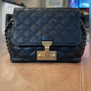 MARC JACOBS Lacquered Lambskin Baroque The Large Single Flap in Black